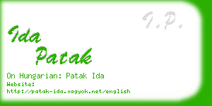 ida patak business card